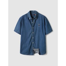 후아유 공용 Steve Denim Short Sleeve Shirts WHYJE2532U