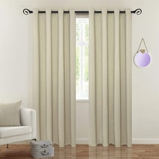 스페인 QZY 세트 2 개의 정전 커튼 에 아일렛 250 g/m2 175 x 140cm 베이지 색, 단일옵션