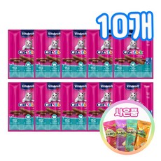 비타크래프트 캣스틱 고양이간식 져키 + 증정 츄르비 1P, 10개, 18g, 연어오메가3