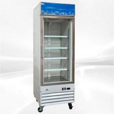 cooler depot 업소용 냉동고 유리 1도어 싱글도어 코팅 철골 외관 알루미늄 인테리어 업라이트 리치인 28인치 W 용량 13cu.ft NSF 디스플레이 머천다이저 10F