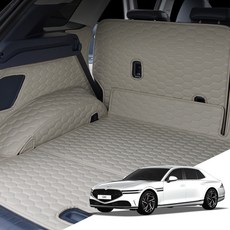 제네시스 G90 2세대 본투로드 하이브 풀커버 차량용 트렁크매트, 22년1월~/HT038, 새들브라운