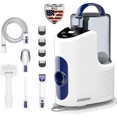 GROBELL 애견 그루밍 키트 2.5L 전문 진공 그루머 고양이 이발기 두꺼운 코트 털기 브러시 디셰딩 도구 테이블용 펫 트리머 세트, Vacuum - Blue, 1개