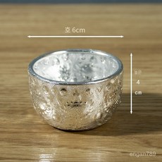 맥주잔 소형 사케 은색 마사지샵 태국 술잔 주석잔 대형 소주 식당 인테리어 그릇 고급, 직경 6센티, 1개