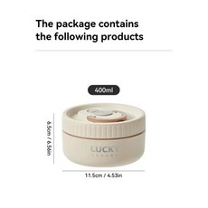 WORTHBUY 휴대용 밀폐 보온 도시락 상자 쌓을 수 있는 전자레인지 304 스테인리스 스틸 도시락 상자 절연 식품 용기, 400ML Beige, 1개