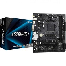 ASRock A520M-HDV는 AMD AM4 소켓 Ryzen™ 3000 4000 G 시리즈 및 5000 데스크톱 프로세서 마더보드 32GB 메모리 스토리지 지원, Supports