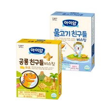 일동후디스 아이얌 물고기친구들 공룡친구들 비스킷 2종 10개 (혼합가능 /, 공룡 친구들 5개 + 물고기 친구들 5개, 1개