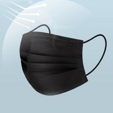 100장 일회용마스크 검정색 차단강화필터사용, 1개, 100개