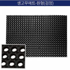 원형 생고무매트 미끄럼방지 현관 베란다 사무실 공연장 썰매장 스키장, 1개, 블랙