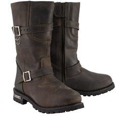 Milwaukee Leather 남성용 클래식 디스트레스드 브라운 가죽 오토바이 엔지니어 부츠 MBM9063-10 핫템 잇템, 11.5