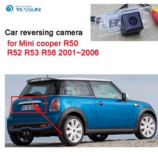 Yessun 자동차 주차 미니 쿠퍼 용 후면보기 카메라 r50 r52 r53 r56 2001 ~ 2006 ccd hd 나이트 비전 방수 백업 리버스 캠|차량 카메라|, 1개, 단일, 단일