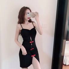 2020 여름 섹시 클럽 슬링 미니원피스 치파오