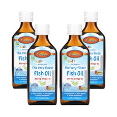 칼슨 어린이용 노르웨이산 피쉬 오일 저스트 피치 800mg 200 ml(6.7fl oz), 200ml, 4개