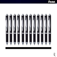 [펜텔] 번지지않는 에너겔 퍼머넌트 펜 0.7mm (12개1세트), 검정(A)