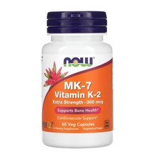 NOW Foods MK-7 비타민K-2 엑스트라 스트렝스 300mcg 베지 캡슐 60정, 베지캡슐 60정