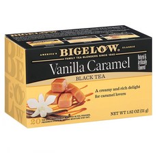 Bigelow Vanilla Caramel Black Tea 미국 비글로우 바닐라 카라멜 블랙티 홍차 티백 20개입 6팩, 51g