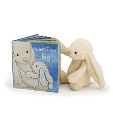 Jellycat When I Am Big Board Book and Bashful Cream Bunny Medium - 12 inches