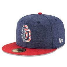 [미국정품] 1009707 스냅백 캡모자 MLB [샌디에이고 파드리스] 뉴에라 2017 Stars & Stripes 59FIFTY Fitted Hat - Heathered Navy