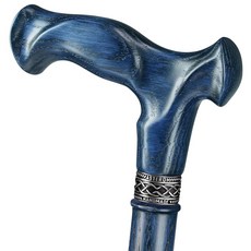 나무 지팡이 남성용 애스터롬 워킹 지팡이 수제 나무 노인용 헤비 듀티, #4 Indigo, 36 Inch, 1개