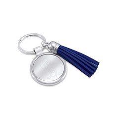 NameNecklaceBoutique 맞춤형 모노그램 키 체인 스테인리스 스틸 블루 태슬-The Letter L