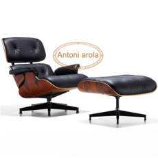 임스 라운지 체어 디자인 서재 고급 사장님 회장님 의자 eames chair 허언밀러, 블랙시트+풋스툴(suanzhi우드+수입가죽)