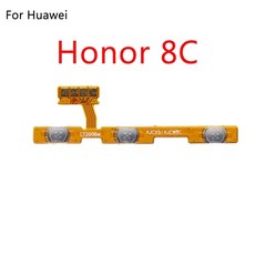 휴대폰 핸드폰 스마트폰 수리 부품 ON OFF 전원 버튼 플렉스 케이블 리본 Huawei 화웨이 호환 아너 8 8C 9 10 라이트 8X 최대 음소거 볼륨 키, [02] For Honor 8C, [02] For Honor 8C