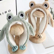 큐티 개구리 귀마개 [어폼 움직이는 귀여운 개구리 귀도리 겨울 동물 양털 머리띠 뽀글이 귀돌이 귀덮개 인싸템 핵인싸 시선집중 관종템]
