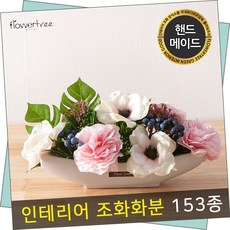 플라워트리 실내 가드닝 인테리어 조화수반 모음 화분 장식 소품 플트 F 꽃화분, F09.아네모네가드닝수반set 37cmP-핑크