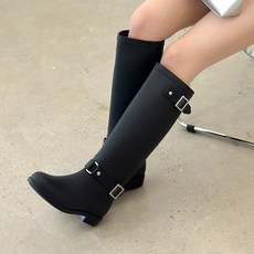 롱레인부츠 나나상점 하니 무광 투버클 롱 레인부츠 장화