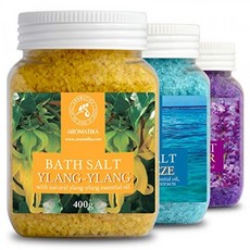 3 * 400g 목욕 소금 세트-라벤더-Sea Breeze-Ylang-Ylang-100 % 천연 에센셜 오일-좋은 수면에 적합-스트레스 해소-목, 단일상품