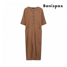 보니스팍스 반오픈 V-NECK 린넨 원피스- BB38OP220