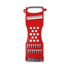 1Pcs Multifunctional Plastic Peeler and Vegetable Grater Stainless Steel Blade Cutter Knife Pepp, red-1pcs, 1개