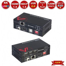 4K HDMI USB KVM Extender TCP/IP 단일 Cat5e/6 ~ 120M(390ft) 1080P@120Hz 플러그 앤 플레이 홈 작업 키보드 및 마우스, 1, 단일옵션