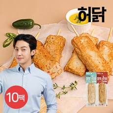 [허닭] 닭가슴살 어묵 핫바 70g 2종 10팩, 옵션:01.닭가슴살 어묵 핫바 담백한맛 10팩