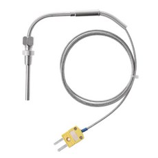 K 유형 1/8 "NPT TTEMPERATURE PROBE 센서 0-1250 ℃ 배기 가스 온도 검토 센서의 경우 팁 내구성이 내구성이 뛰어납니다., 은, 1개