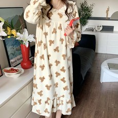 원피스잠옷 극세사잠옷 파자마원피스 포근카라곰돌이원피스