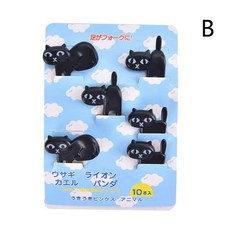 메리 동물 과일 포크 식품 등급 플라스틱 미니 만화 케이크 이쑤, 11.B 10pc, 1개