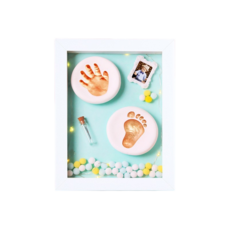 아기 백일 기념 DIY 손도장 발도장, 1세트, 블루화이트