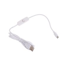 RaspberryPi 전원 공급 장치 100CM용 스위치가 있는 전원 제어 코드 마이크로 USB-USB 전원 케이블, [01] 1m, [01] 화이트