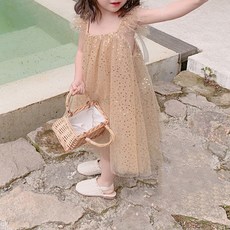 kirahosi 여아 원피스 아동 여름 드레스 망사 92호+ 덧신 증정 BGwdydp7