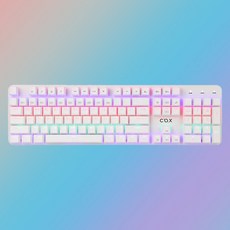 COX CK420 교체축 레인보우 LED 게이밍 기계식 키보드 (화이트 갈축)