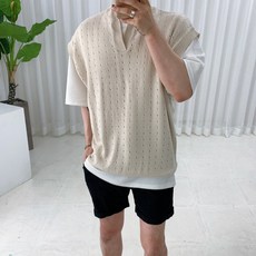 남성펀칭니트조끼
