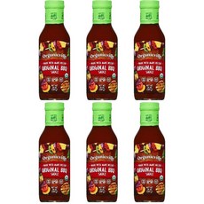 오가닉ville 오리지널 BBQ 소스 바베큐 달콤함 스모키 맛 글루텐 프리 비건 GMO 아가베 넥타로 제작 414ml 14온스 6팩