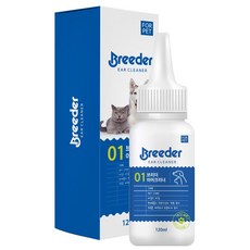 브리더 강아지 고양이 귀 세정제 이어크리너 120ml 89917ea, 1, 본상품선택