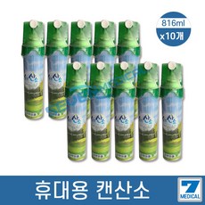 식약처인증 의약외품 순수산소 휴대용산소캔816ml, 10개