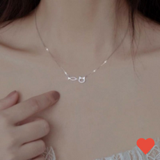 패션귀걸이 피쉬 체인 목걸이 고양이, 골드, 1개