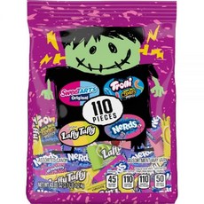 SweeTARTS Franken Favorite 할로윈 혼합 캔디 백 개별 포장 트릭 오어 트릿 캔디 43.89온스 110개, 1.2kg