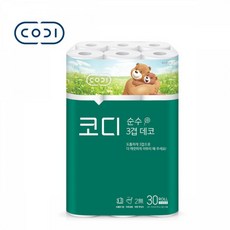 코디 순수 3겹데코 두루마리 3겹 27m 30롤 1팩