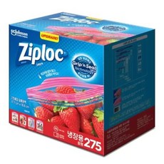 집락 ZIPLOC 냉장 지퍼백 중형 275매 2팩 지퍼락 17.7x18.8