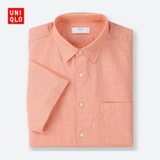 남성 루즈핏 셔츠 남방 남성용 면마 셔츠 (반소매) 414574 유니클로 유니 클로