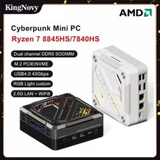 7840HS AMD 미니 PC 라이젠 7 8845HS 사이버펑크 윈도우 11 DDR5 5600MHz PCIE40 25G 2 LAN USB4 데스크탑 게임용 컴퓨터 WiFi6